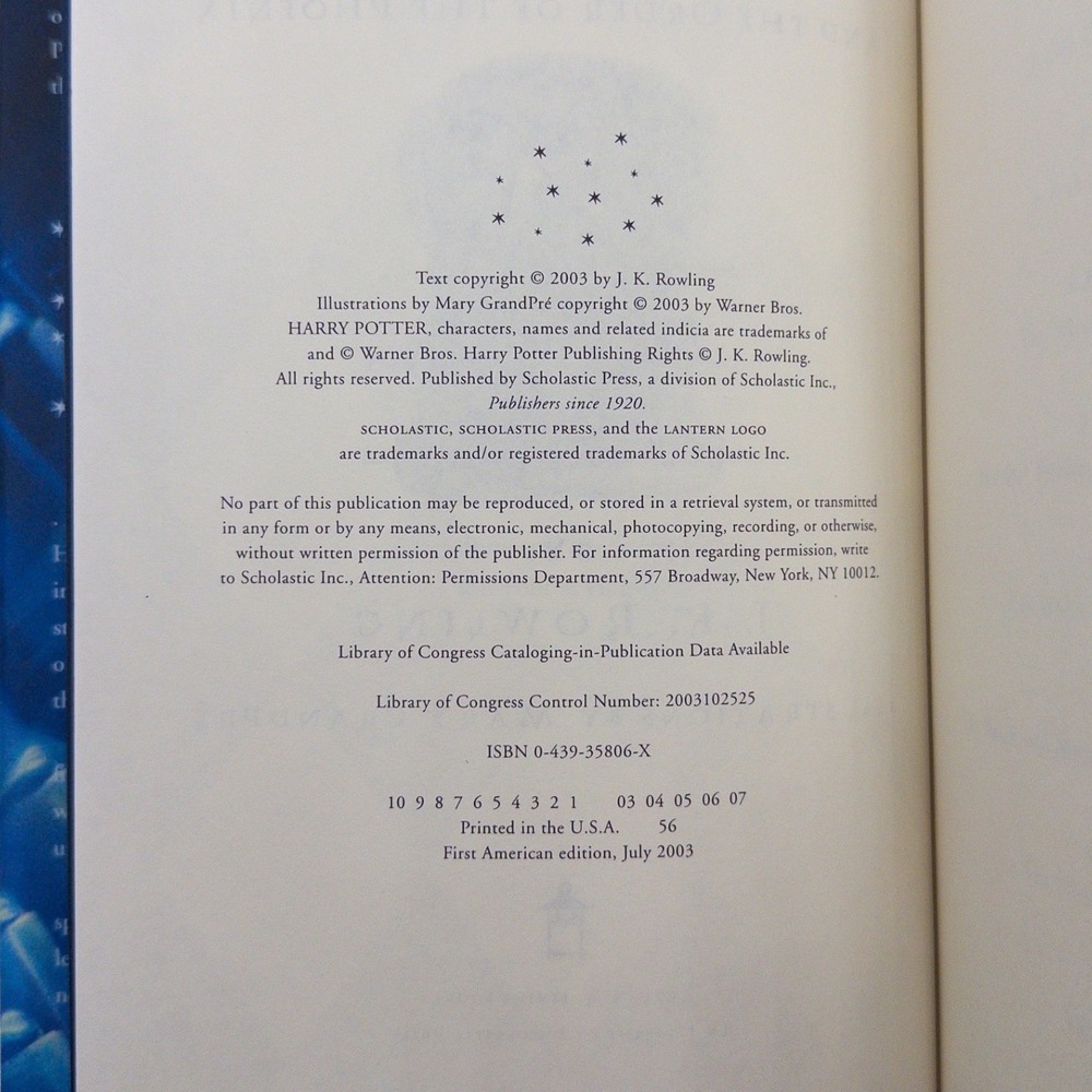 Harry Potter Order of the Phoenix 1st Edition 1st Printing - RARE Text Errors - Picture 4 of 13